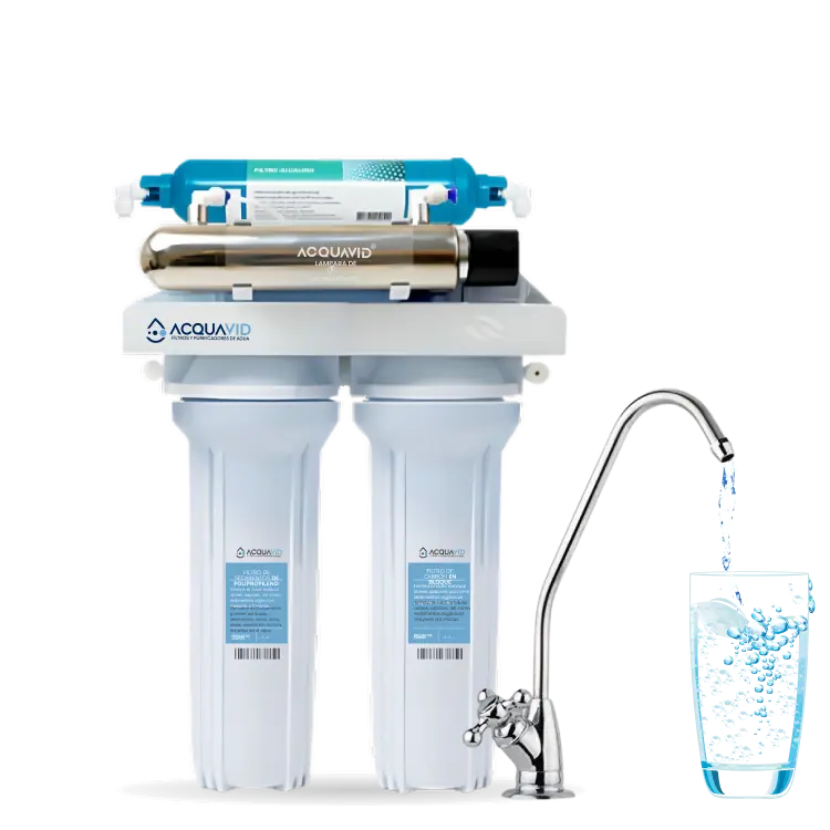 Purificador de agua o filtro de agua alcalina con desinfección UV de 4 etapas