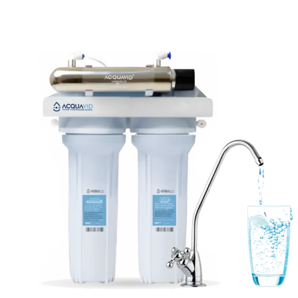Purificador de agua / filtro de agua con luz UV de 3 etapas