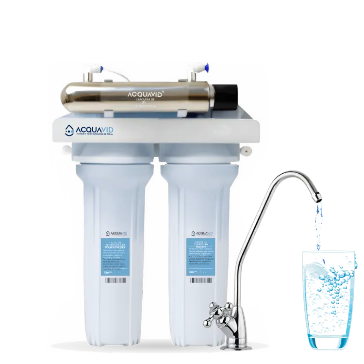Purificador de agua / filtro de agua con luz UV de 3 etapas